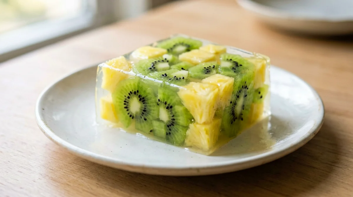 Mattonella di kiwi e ananas all'agar