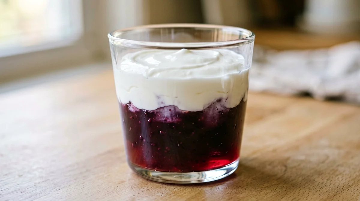 Gelatina d'uva con yogurt greco