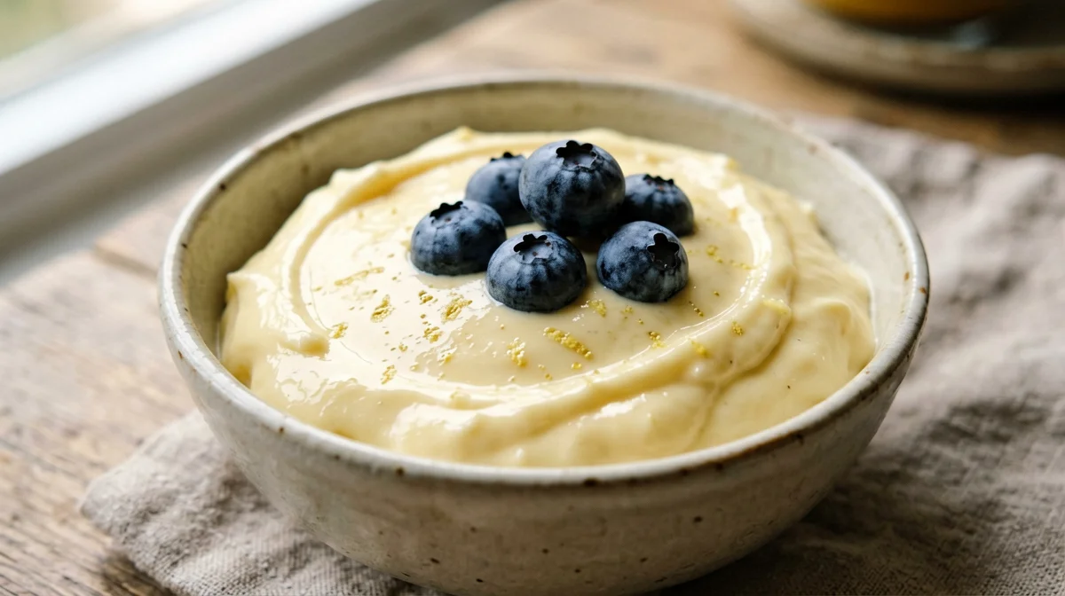 Crema pasticcera light con mirtilli