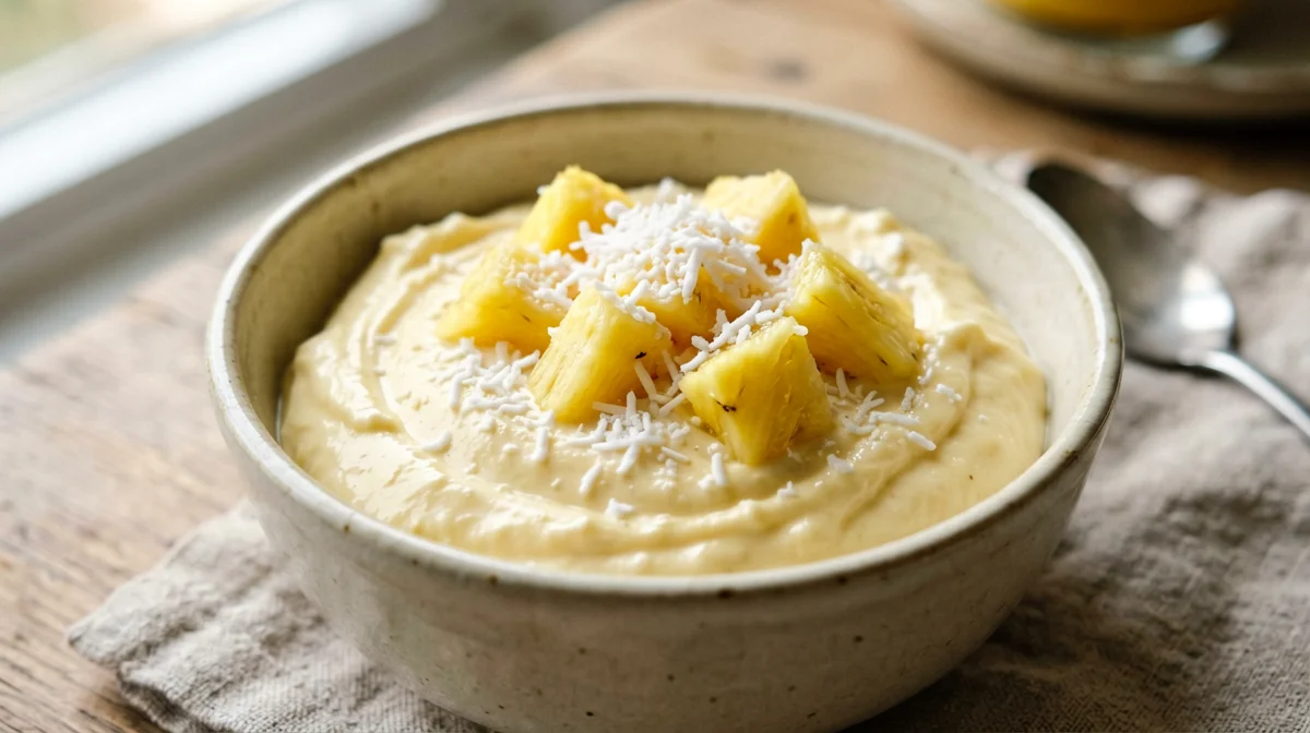 Crema di fiocchi di latte all'ananas e cocco