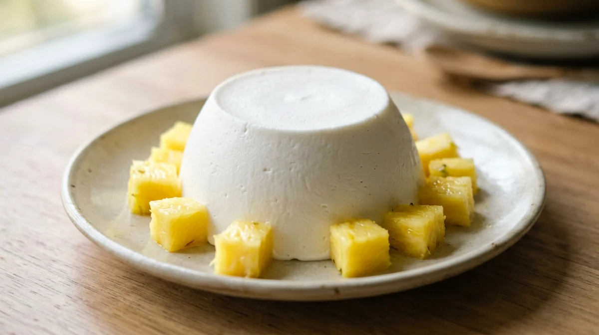 Panna cotta di quark al cocco con ananas