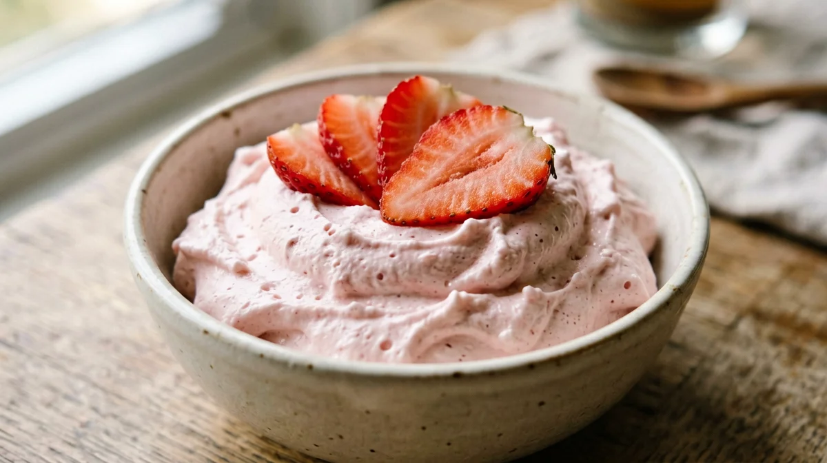 Light ricotta strawberry mousse