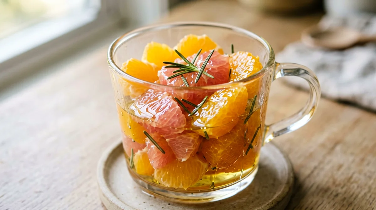 Citrus salad with rosemary honey