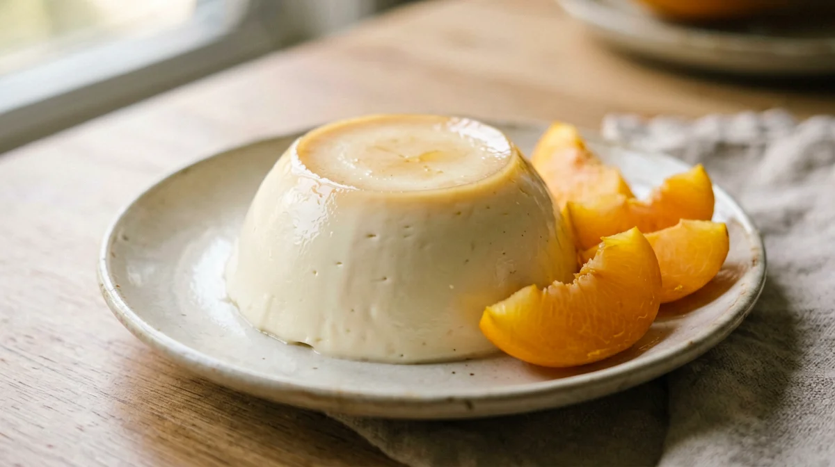 Panna cotta al latte di capra e miele con albicocche