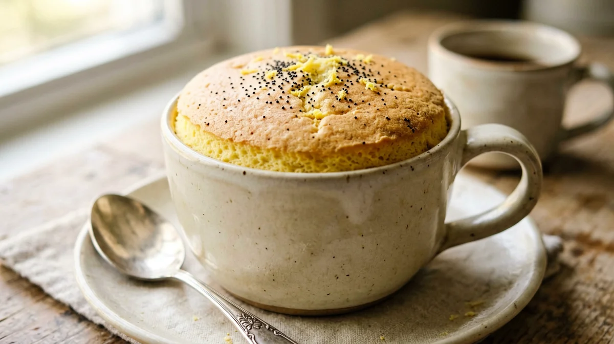 Lemon poppy seed mug cake