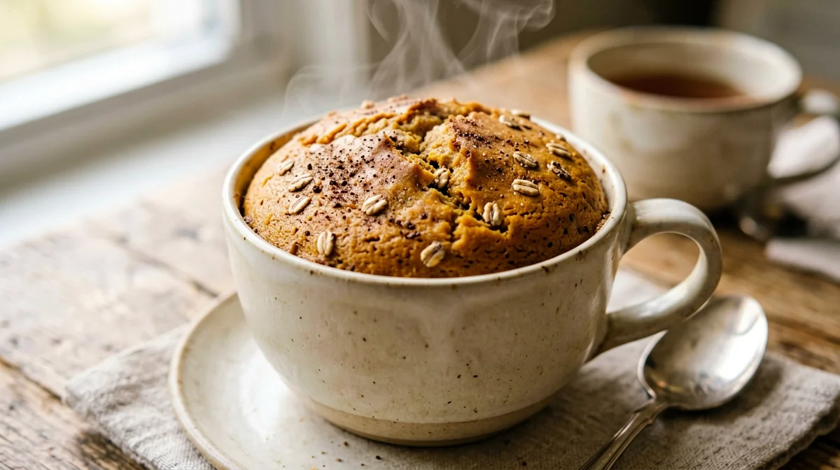 Spiced autumn pumpkin mug cake