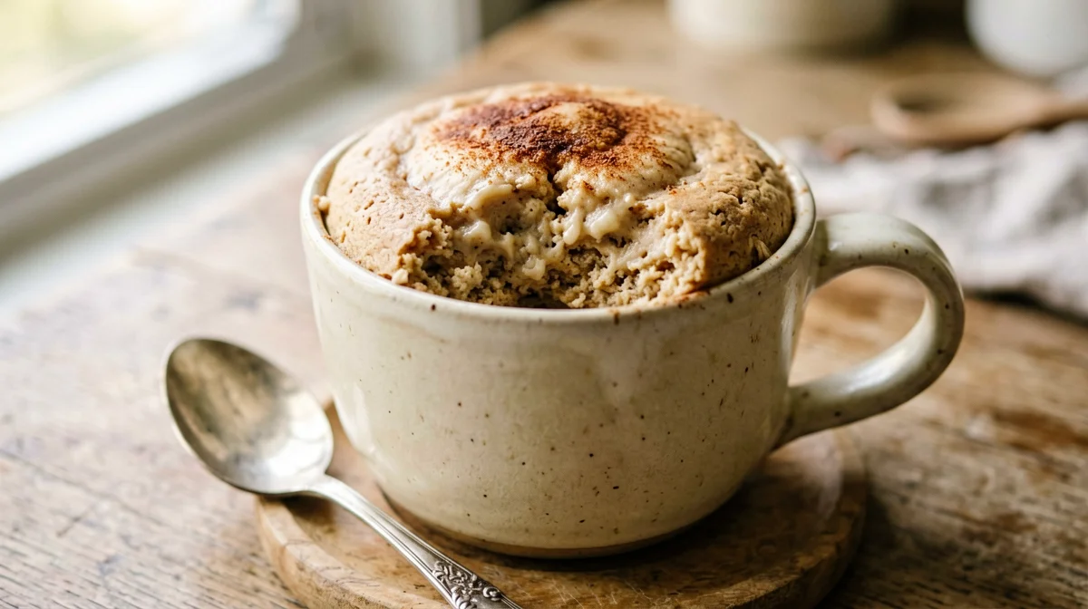 Vegan peanut butter and banana mug cake