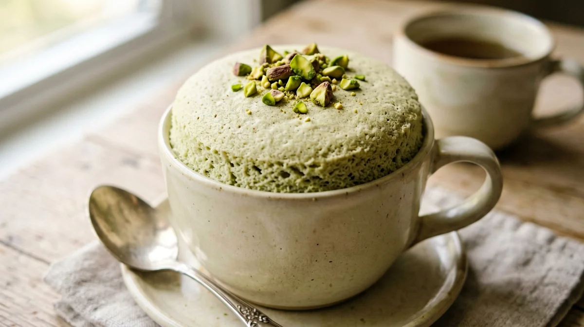 Mug cake al pistacchio con farina di riso