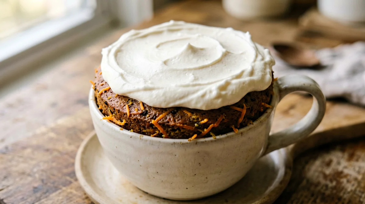 Mug cake carrot cake con crema di quark