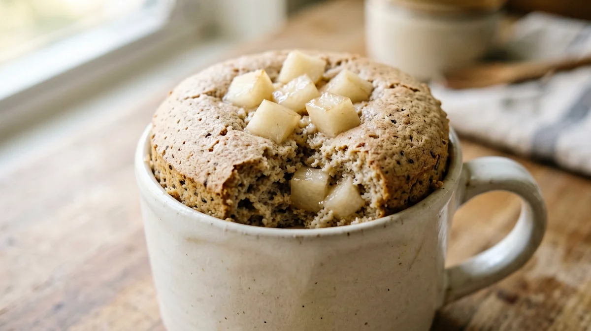 Mug cake alla pera e zenzero