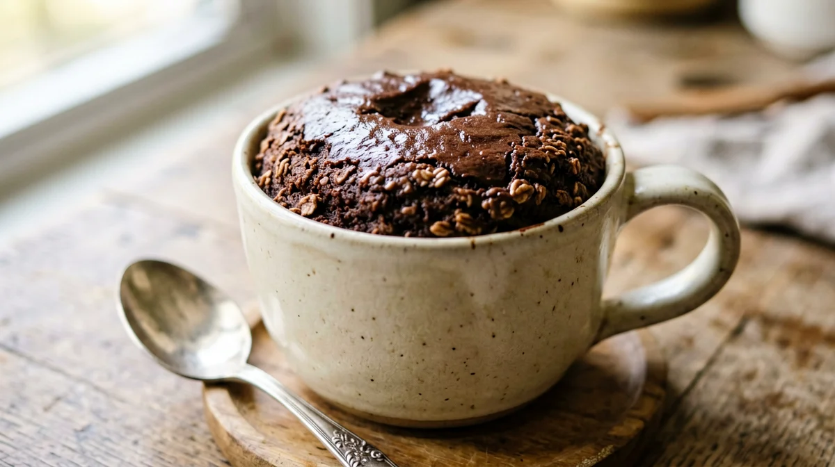 Mug cake vegana al cioccolato con tofu setoso
