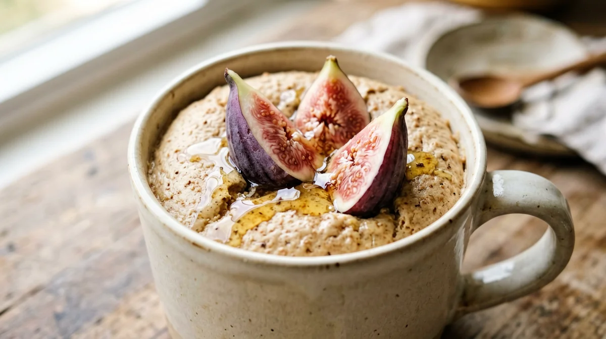 Fresh fig and honey mug cake