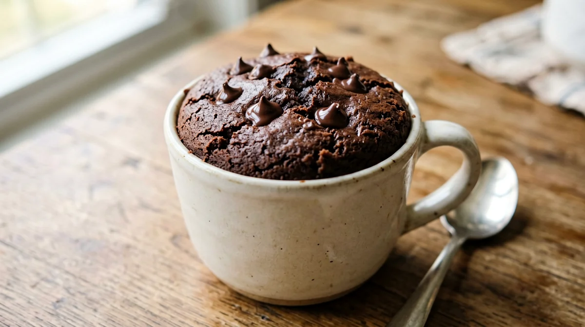 Egg-free gluten-free cocoa mug cake