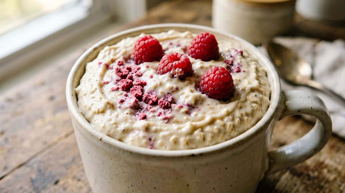 High-protein skyr raspberry mug cake