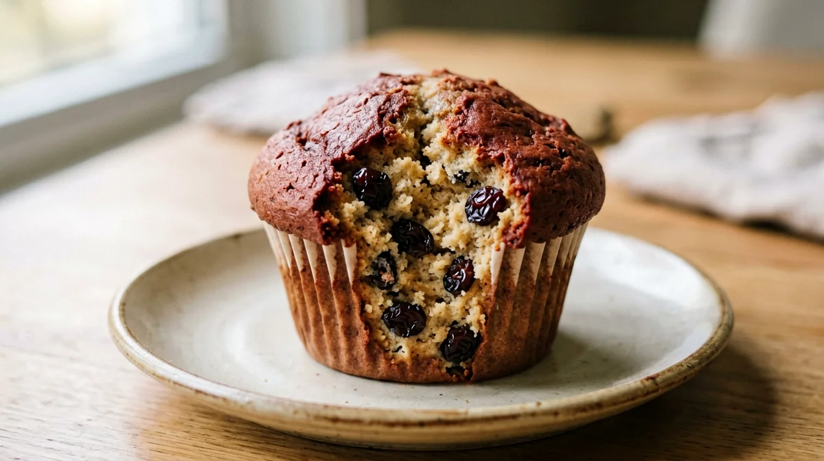 Chestnut flour and raisin muffin