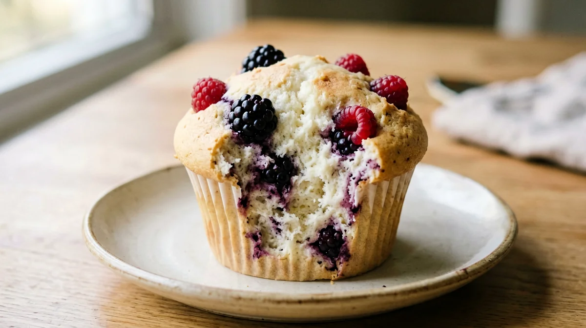 Rice flour mixed berry muffin