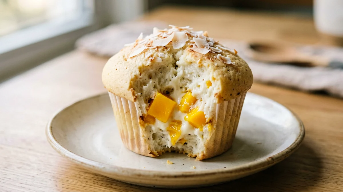 Muffin vegano al cocco e mango