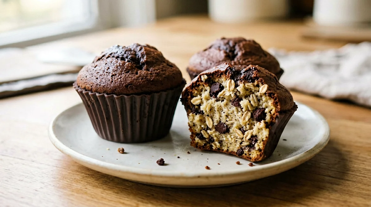 Egg-white cocoa banana muffin