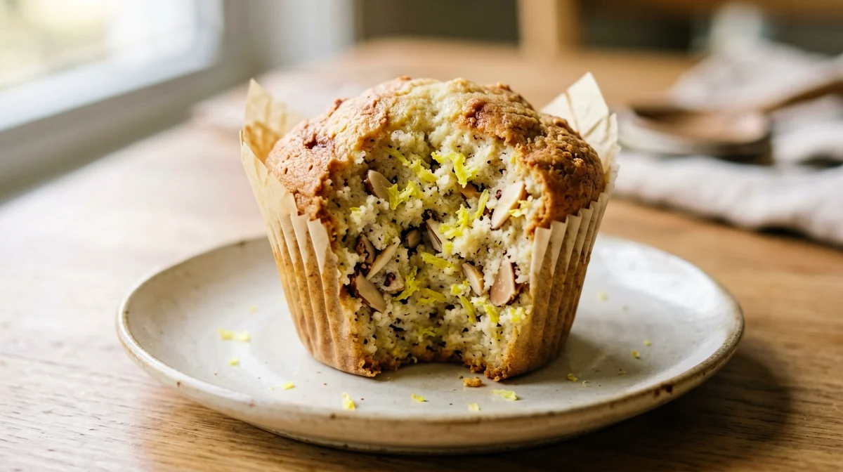 Muffin di farina di mandorle al limone