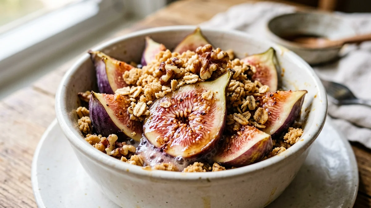 Crumble di fichi e noci in cocotte