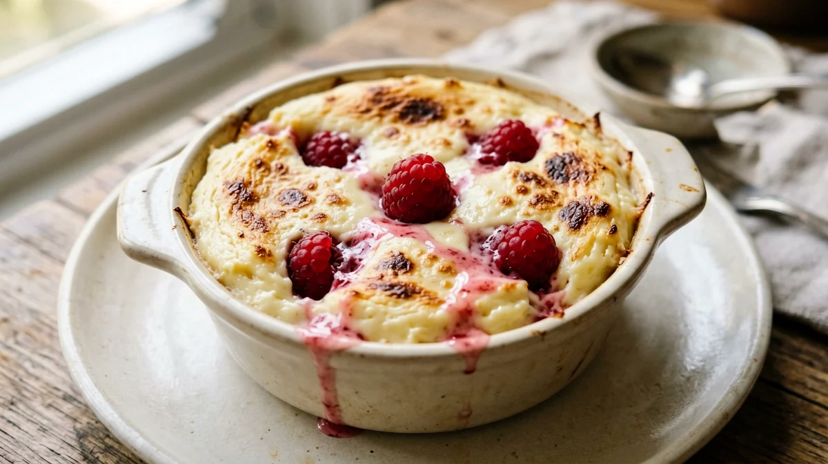 Raspberry ricotta clafoutis