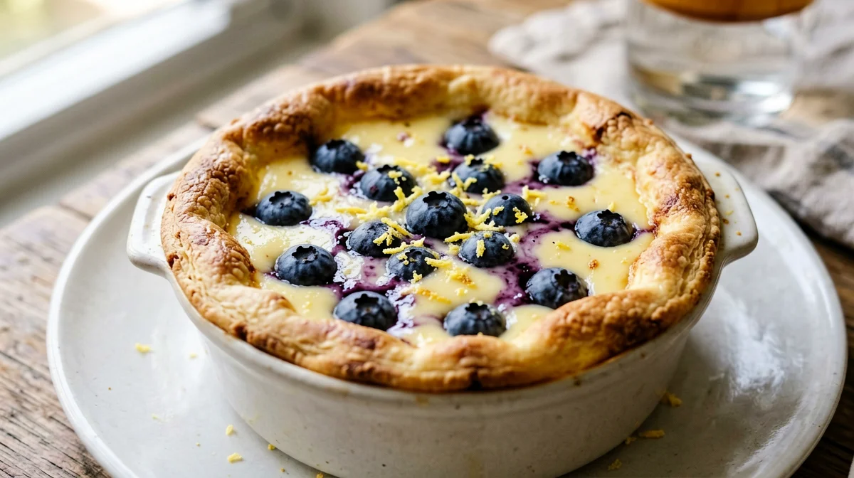 Rice flour blueberry clafoutis