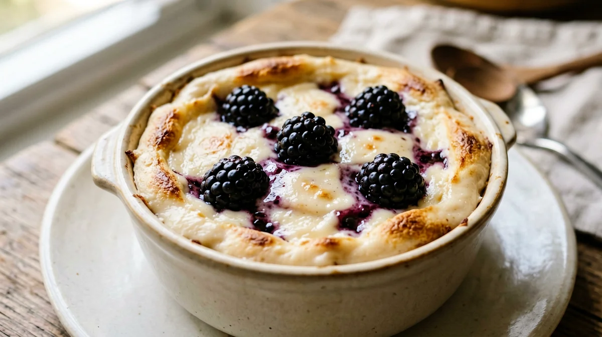 Clafoutis proteico di more e skyr