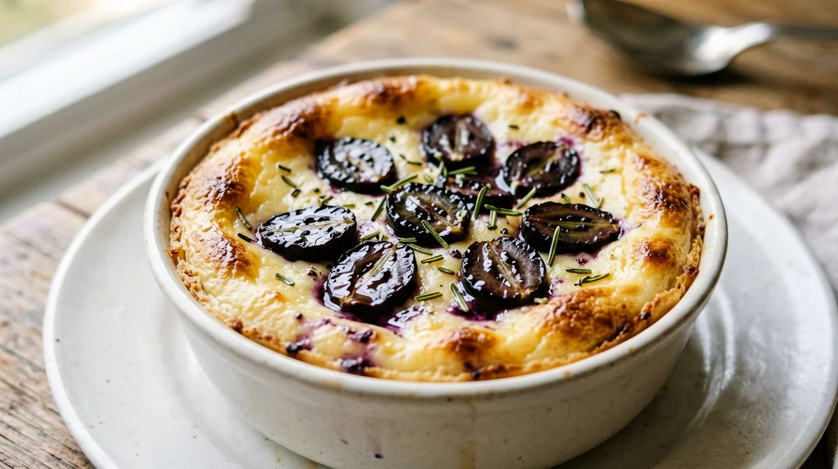 Clafoutis d'uva nera e rosmarino