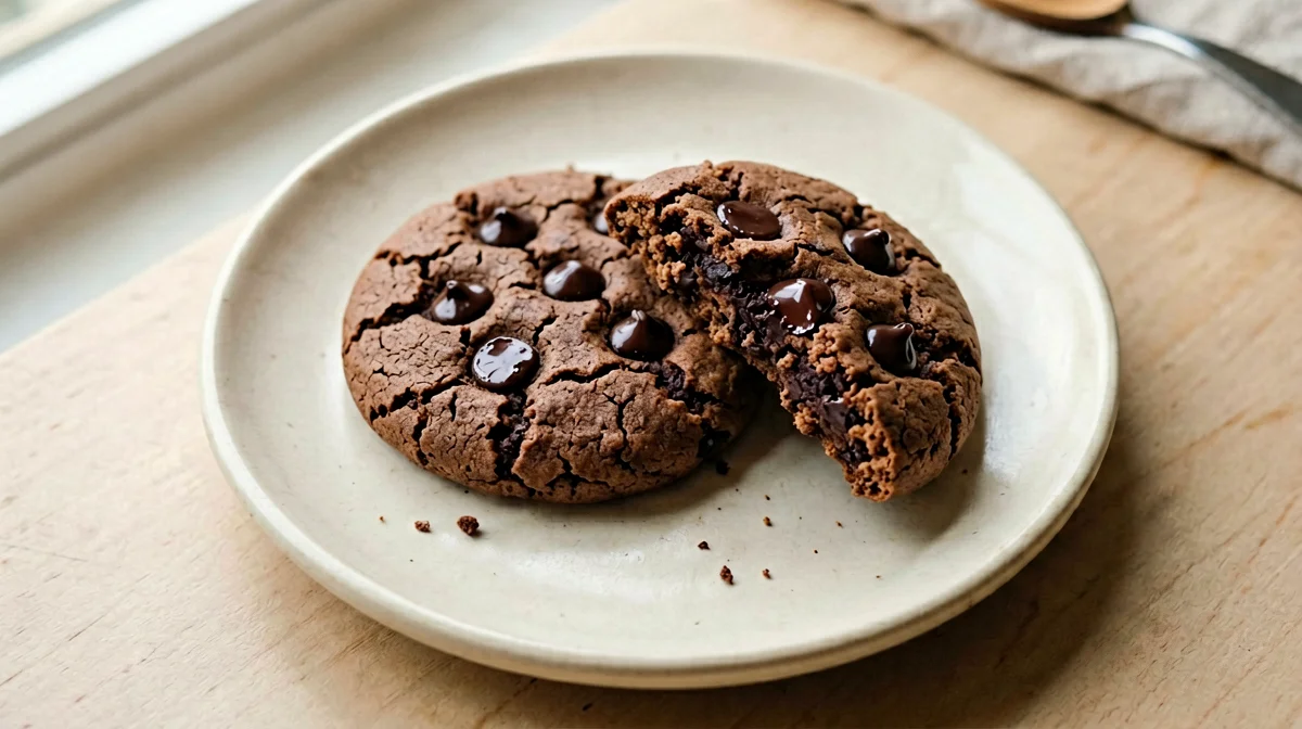Vegan whole wheat cocoa chocolate chip cookies
