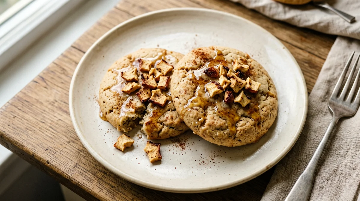 Biscotti vegani alla cannella e mela essiccata