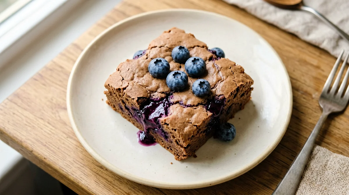 Brownie di albumi al cacao e mirtilli