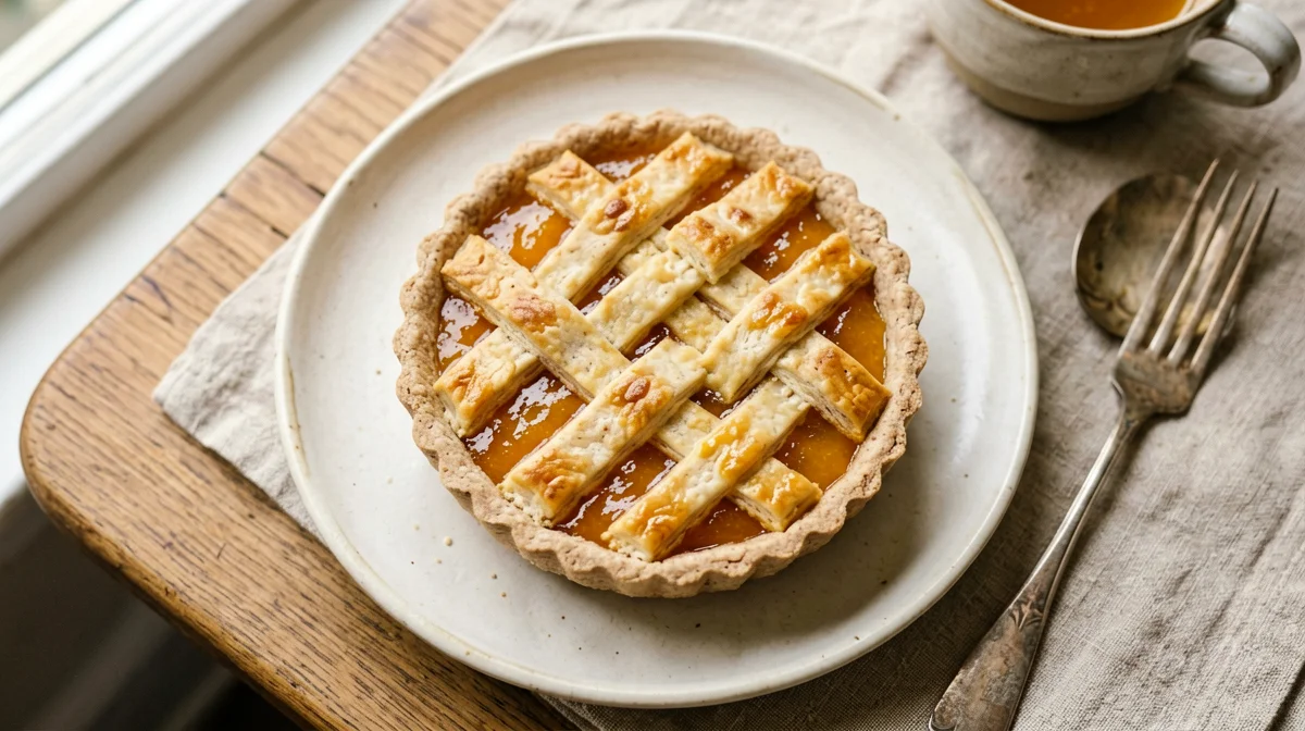 Crostatina integrale con confettura di albicocche