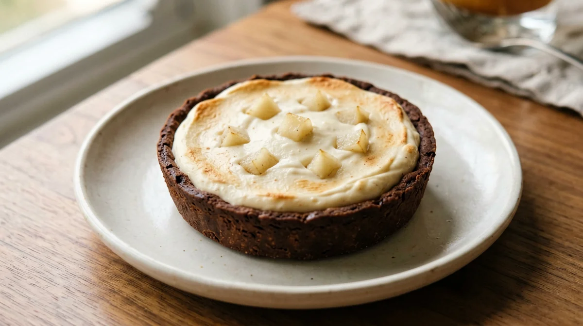 Crostatina al cacao con ricotta e pere