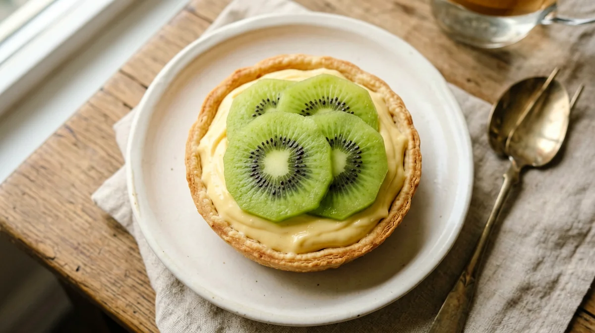 Crostatina con crema pasticcera leggera e kiwi