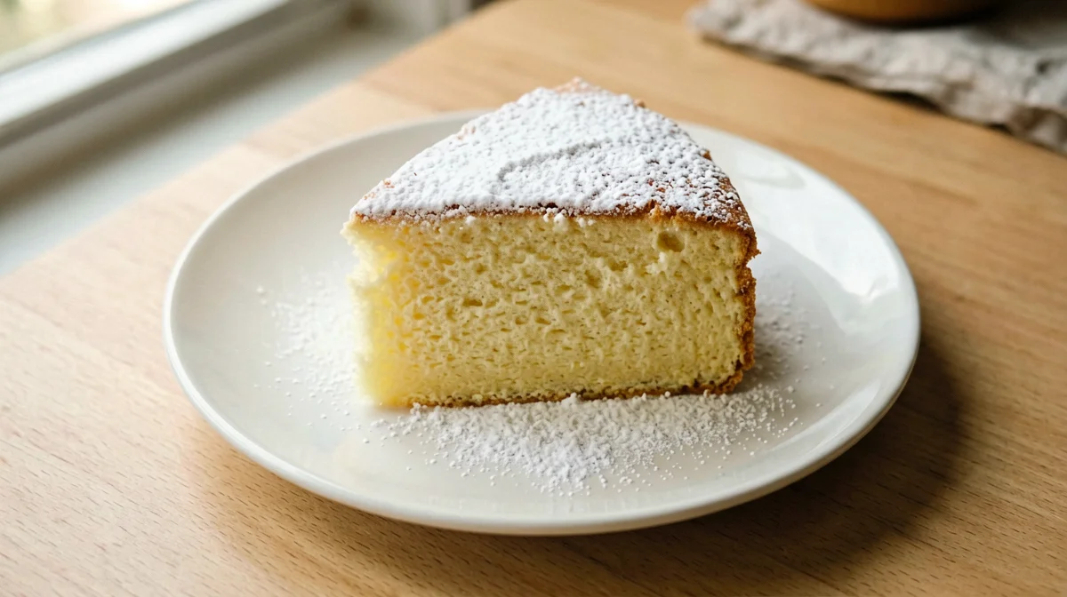 Fetta di torta paradiso light alla fecola