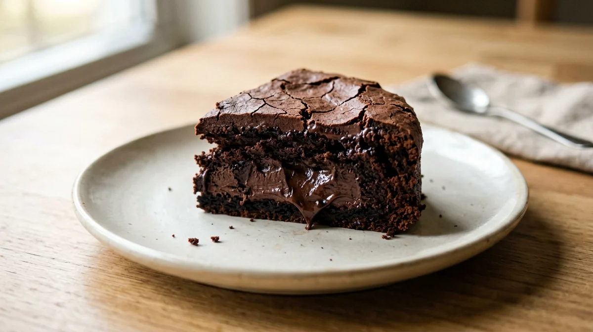 Slice of light tenerina chocolate cake