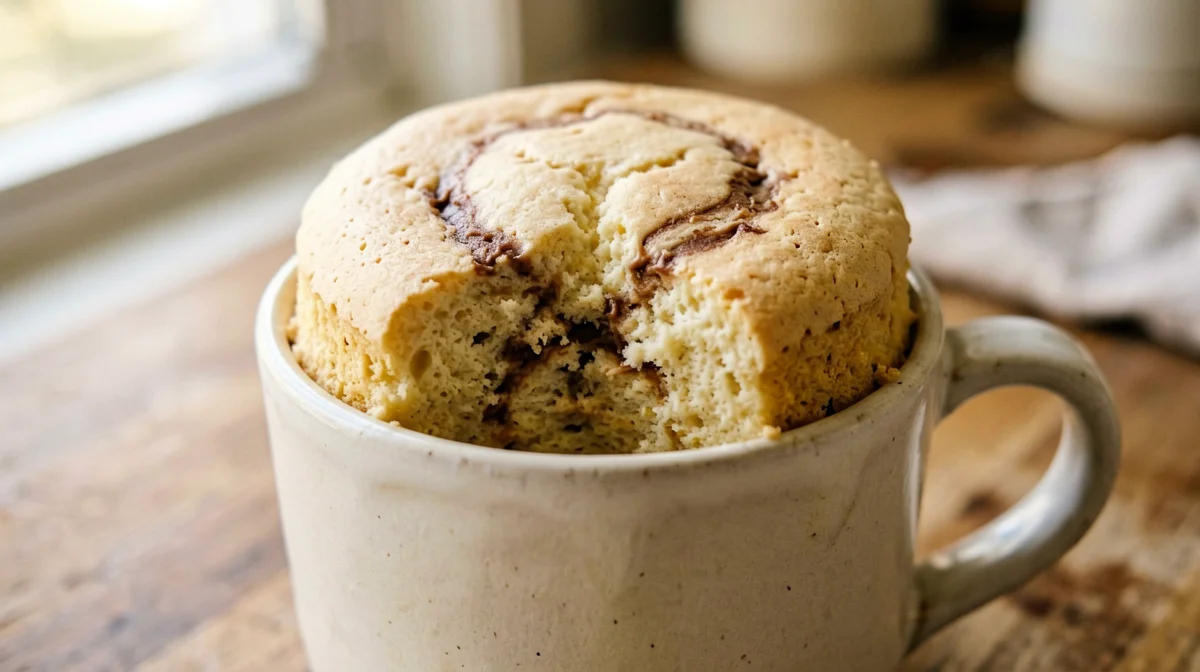 High-protein egg-white peanut butter mug cake