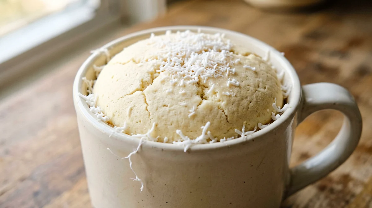 High-protein coconut Greek yogurt mug cake