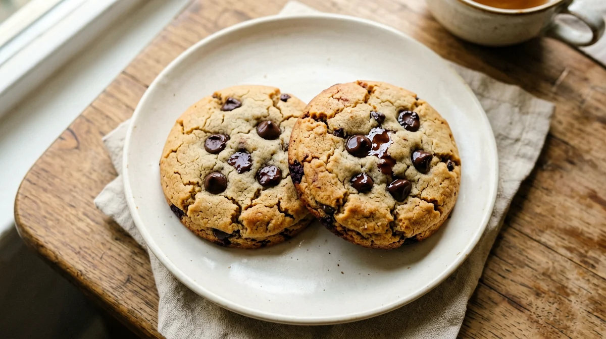 Biscotti vegani di farina di ceci e cioccolato
