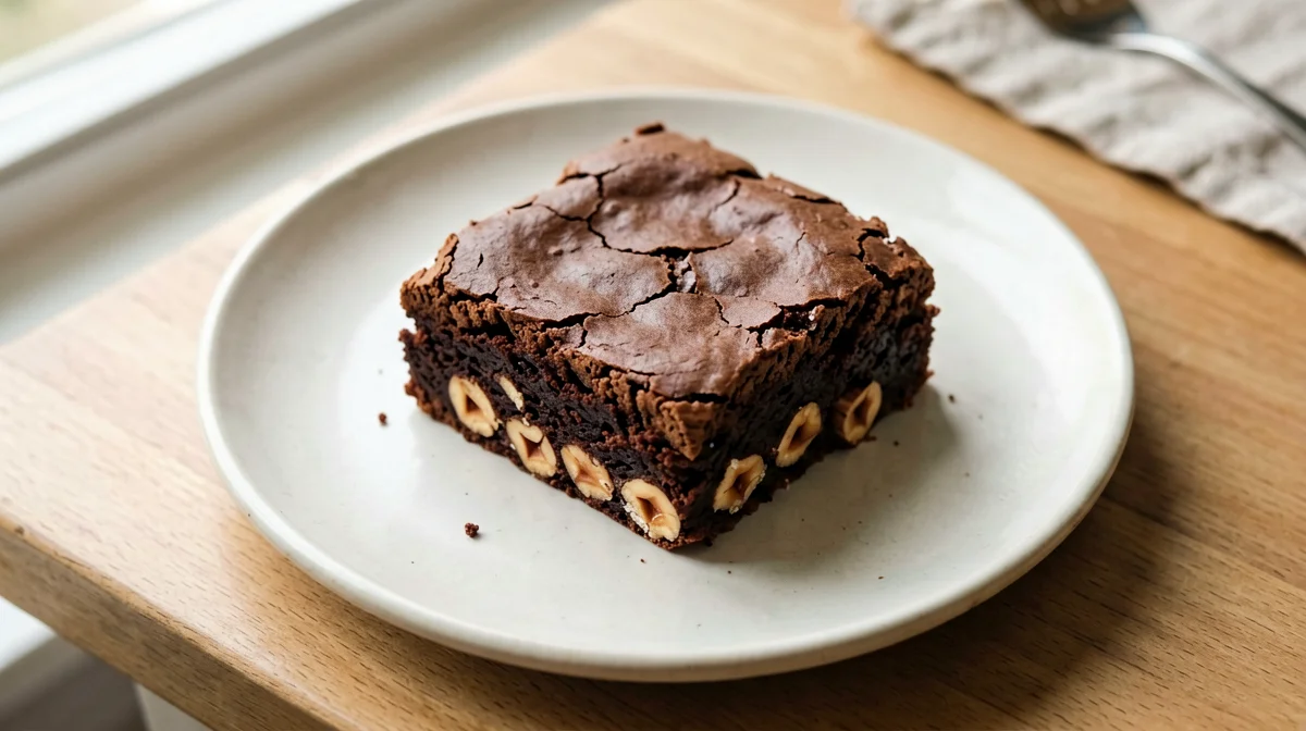 Brownie vegano di farina di riso e nocciole