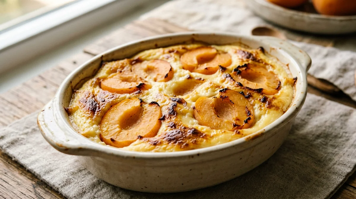 Clafoutis vegano di albicocche con farina di ceci