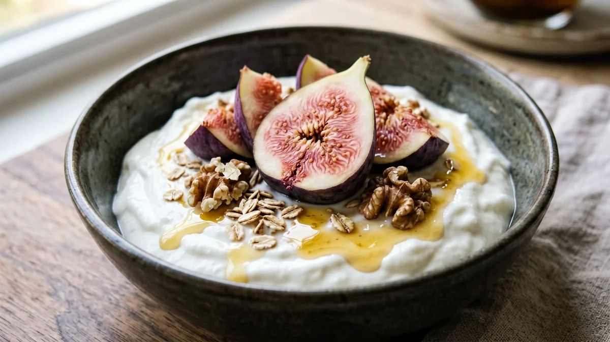 Yogurt greco con fichi, noci e miele