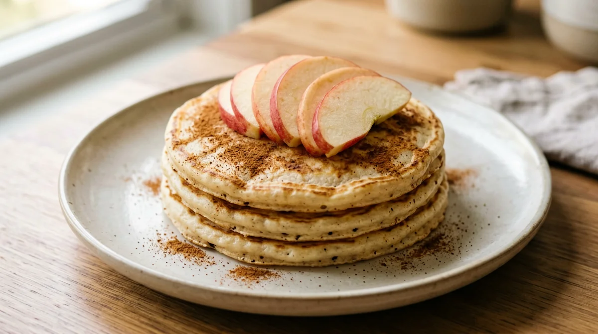 Pancake integrali di ricotta con mela e cannella
