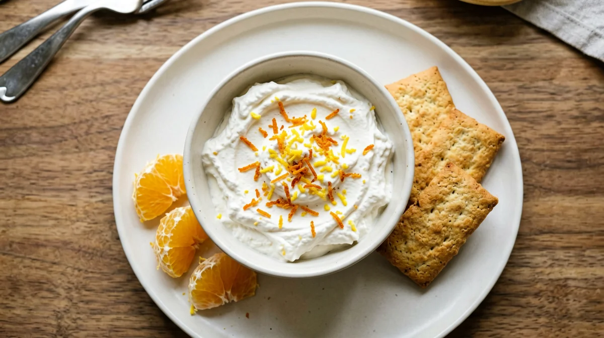 Crema di ricotta e agrumi con fette biscottate