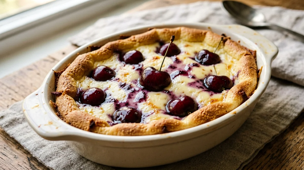 Clafoutis di ciliegie leggero