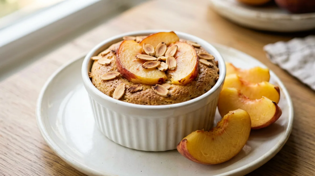 Vegan peach and almond mini cake