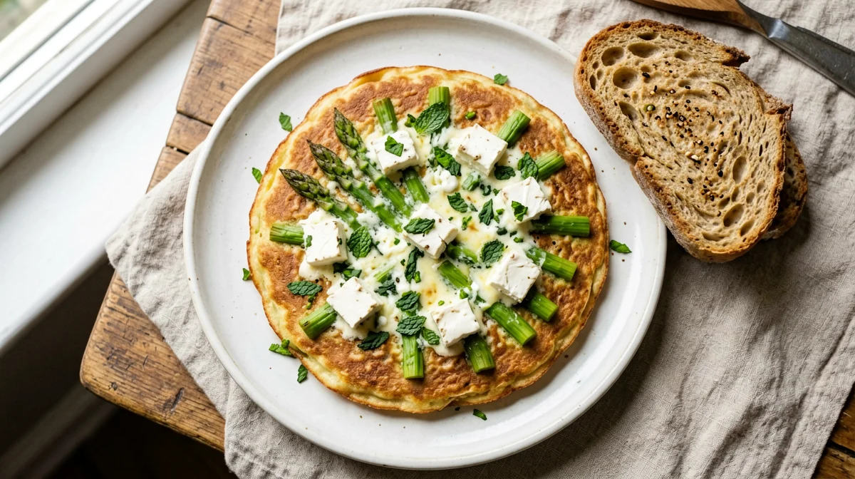 Asparagus, mint and primo sale frittata