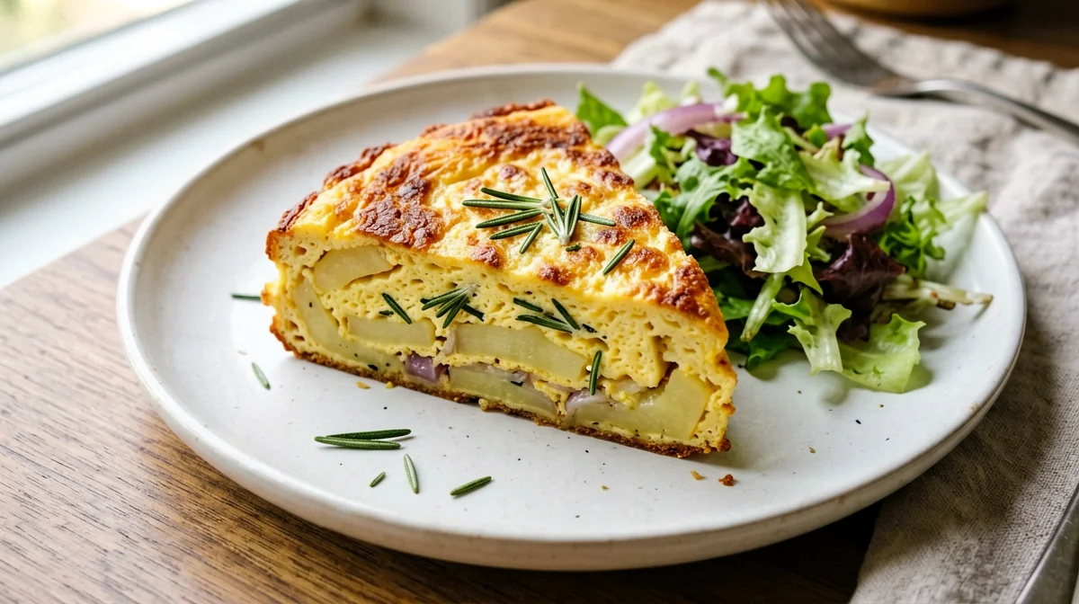 Tortino di uova, patate e cipolla al forno