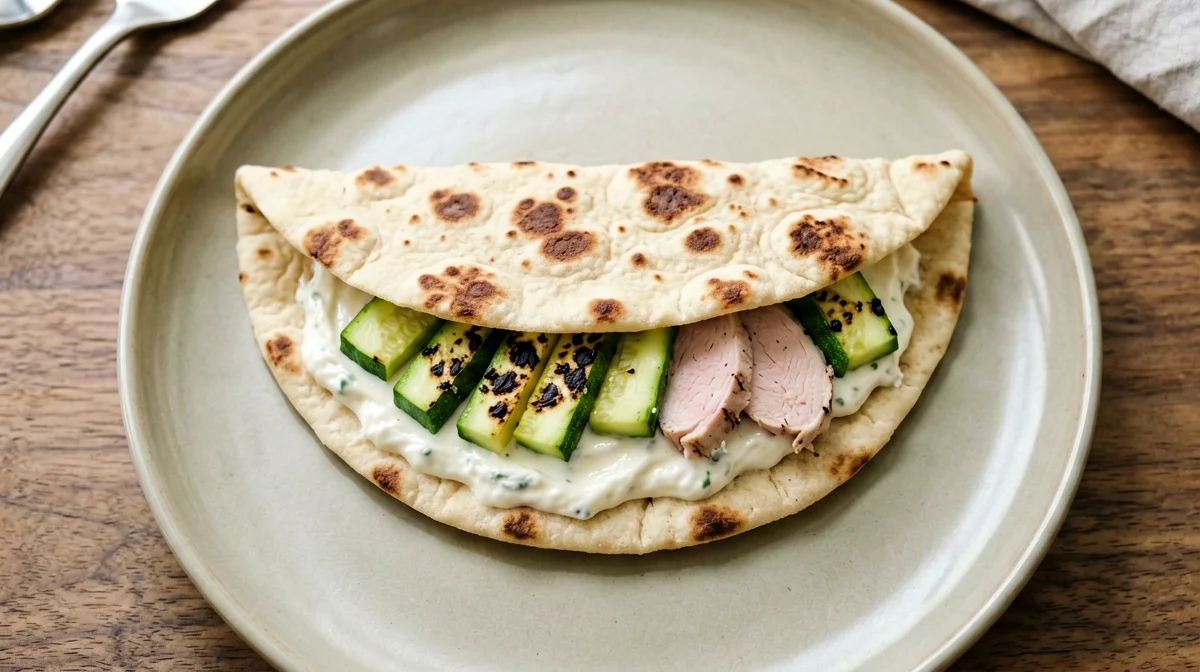 Mezza piadina con fesa di tacchino, zucchine grigliate e stracchino