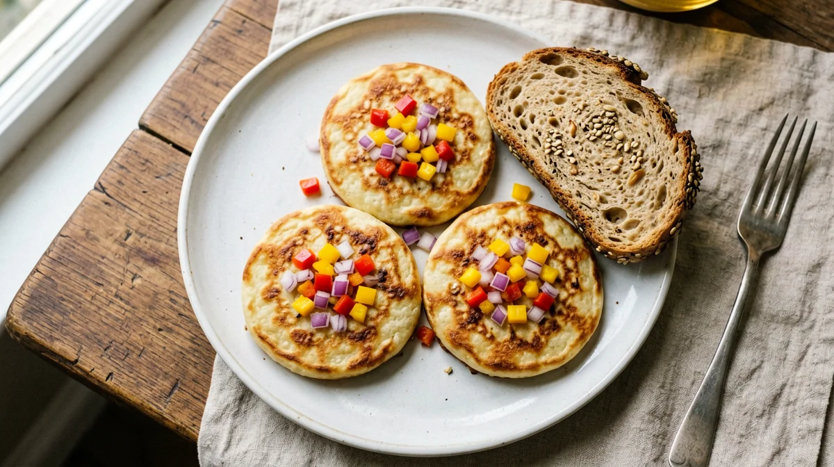 Baked mini frittatas with peppers, red onion and Grana